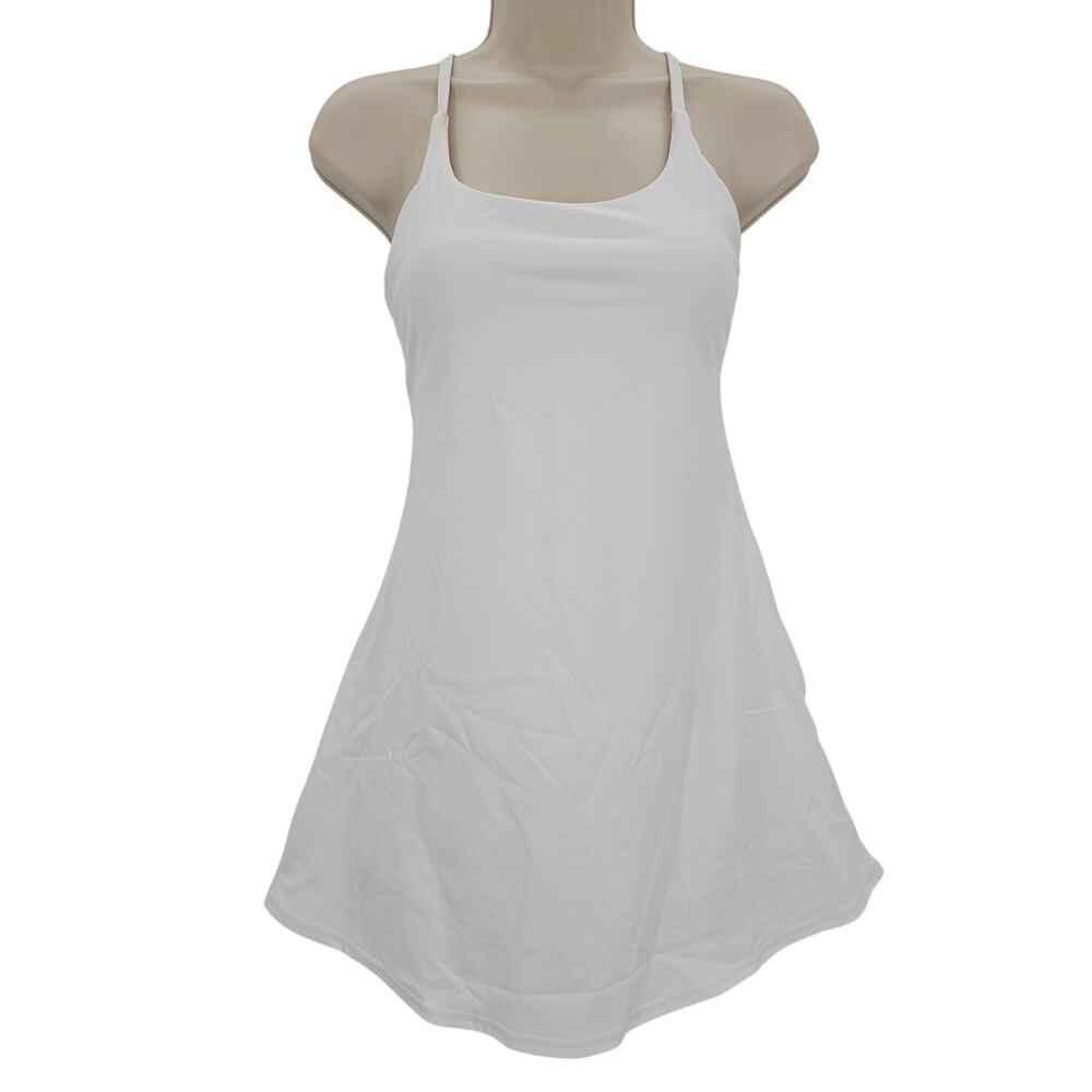 Halara Girls Size XL (13-14) Softly Zero Airy 2 in 1 Mini Active Dress White NEW